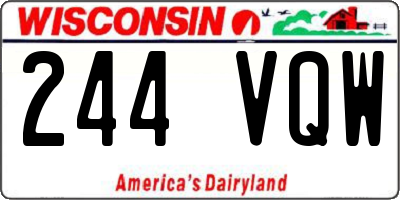 WI license plate 244VQW