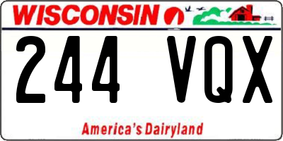 WI license plate 244VQX