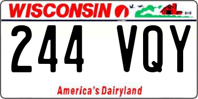 WI license plate 244VQY