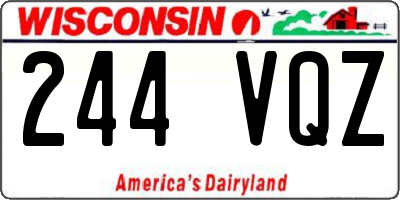 WI license plate 244VQZ