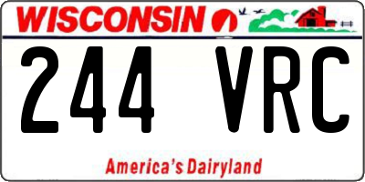 WI license plate 244VRC