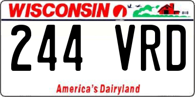 WI license plate 244VRD