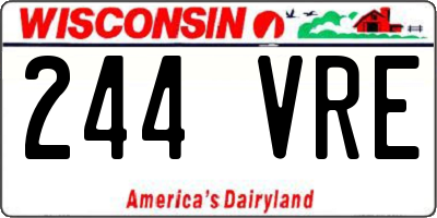 WI license plate 244VRE