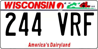 WI license plate 244VRF