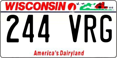 WI license plate 244VRG