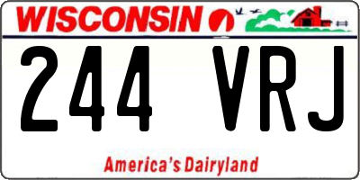 WI license plate 244VRJ