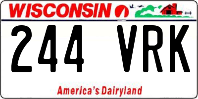 WI license plate 244VRK