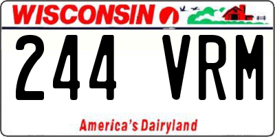 WI license plate 244VRM