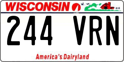 WI license plate 244VRN