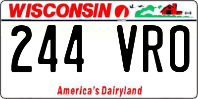 WI license plate 244VRO