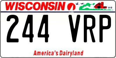 WI license plate 244VRP