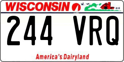 WI license plate 244VRQ