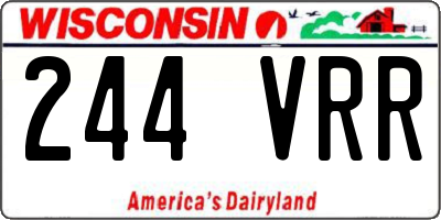 WI license plate 244VRR