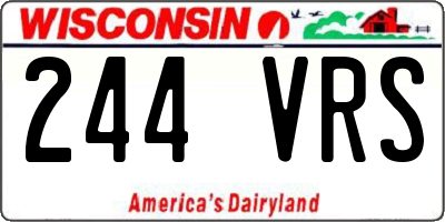 WI license plate 244VRS