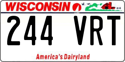WI license plate 244VRT