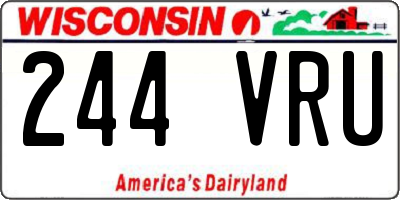 WI license plate 244VRU