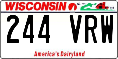 WI license plate 244VRW