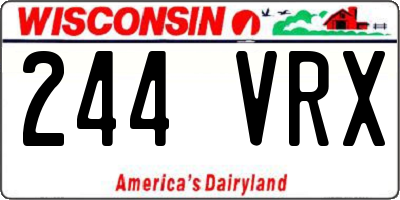 WI license plate 244VRX