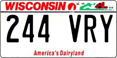 WI license plate 244VRY