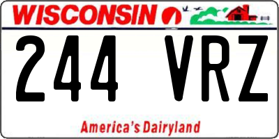 WI license plate 244VRZ