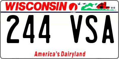 WI license plate 244VSA