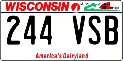 WI license plate 244VSB