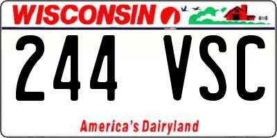 WI license plate 244VSC