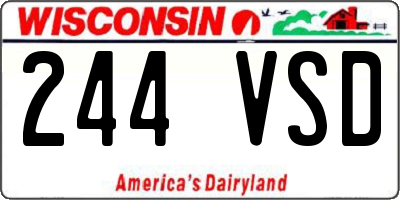 WI license plate 244VSD
