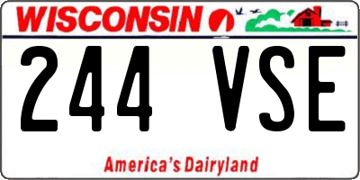 WI license plate 244VSE
