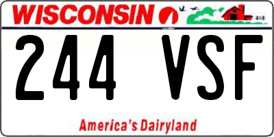 WI license plate 244VSF