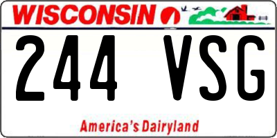 WI license plate 244VSG