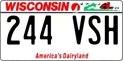 WI license plate 244VSH