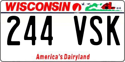 WI license plate 244VSK