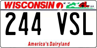 WI license plate 244VSL