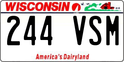 WI license plate 244VSM