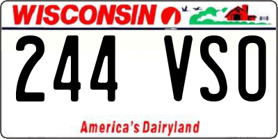 WI license plate 244VSO
