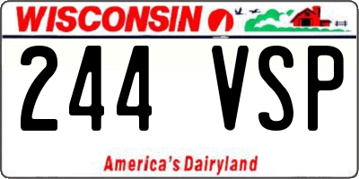 WI license plate 244VSP