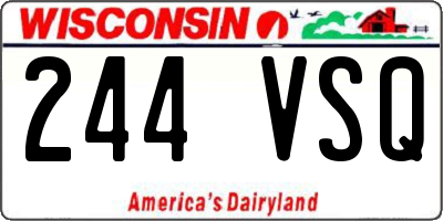 WI license plate 244VSQ