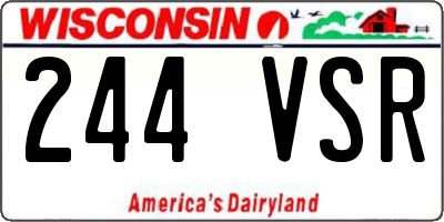 WI license plate 244VSR