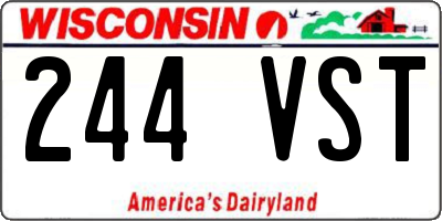 WI license plate 244VST