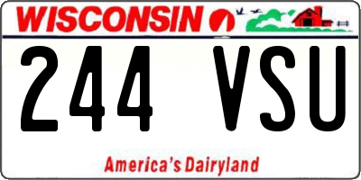WI license plate 244VSU