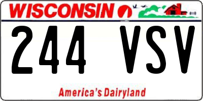 WI license plate 244VSV