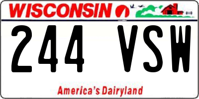 WI license plate 244VSW