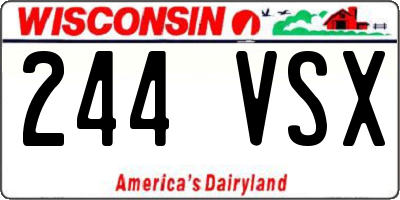WI license plate 244VSX