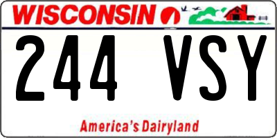 WI license plate 244VSY