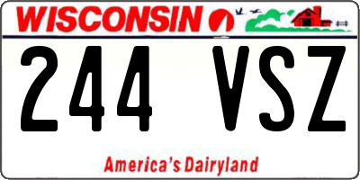WI license plate 244VSZ
