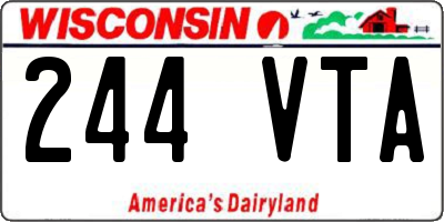 WI license plate 244VTA