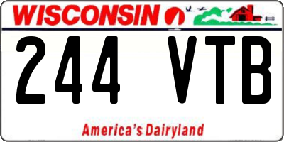 WI license plate 244VTB