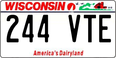 WI license plate 244VTE