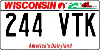 WI license plate 244VTK